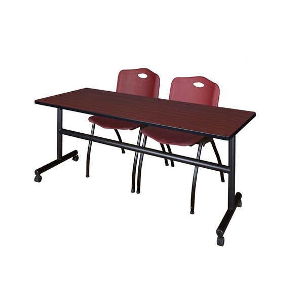Kobe Rectangle Tables > Nesting Tables > Kobe Flip Top Table & Chair Sets, 72 W, 24 L, 29 H, Mahogany MKFT7224MH47BY - main